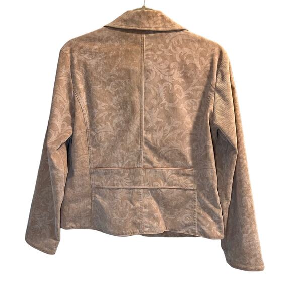 Chico’s Corduroy Palia Jacket Size Small in Camel Jacquard Damask - Picture 12 of 13